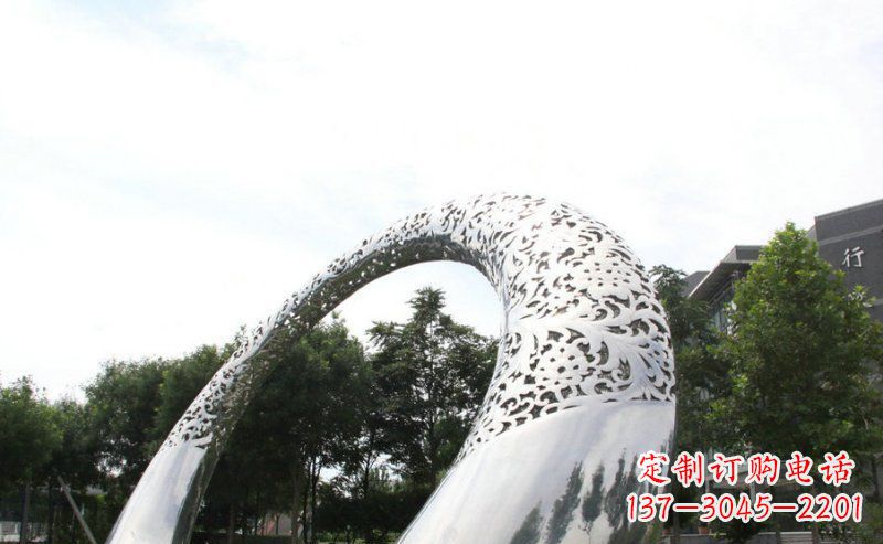 宁波优雅定制不锈钢圆形拱门雕塑