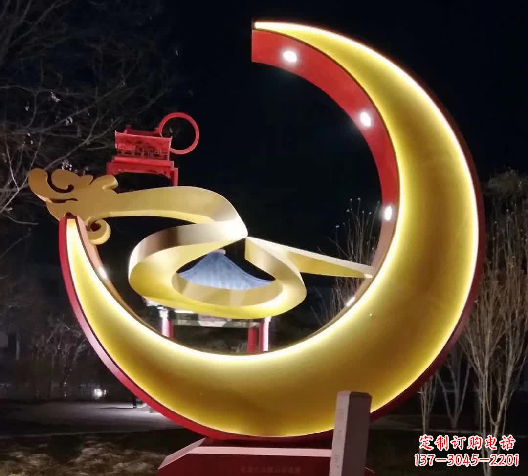 宁波精致不锈钢月亮雕塑
