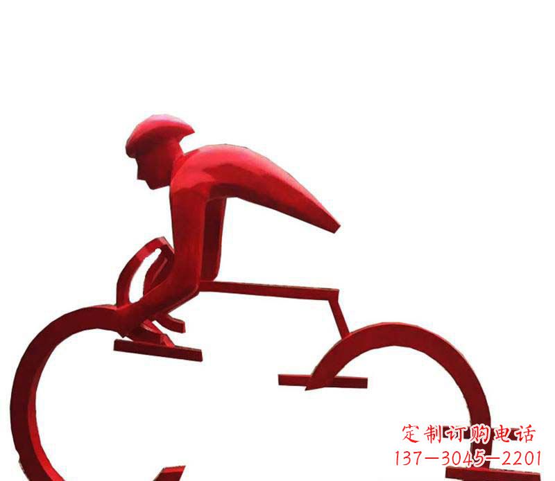 宁波公园主题不锈钢自行车雕塑