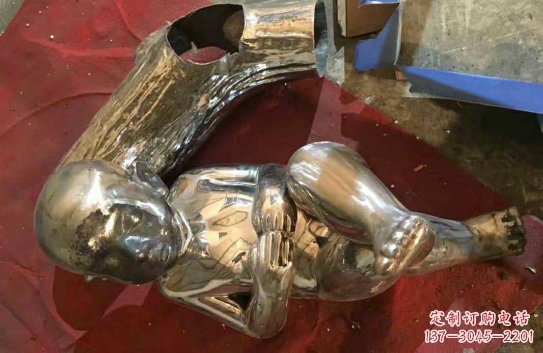 宁波风格时尚可爱的不锈钢儿童雕塑