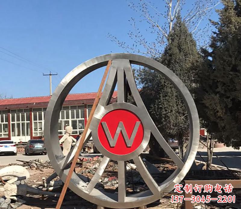宁波精美的不锈钢圆球字母景观雕塑