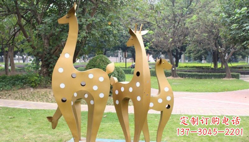 宁波彩色不锈钢梅花鹿雕塑