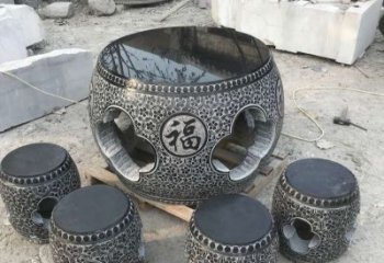 宁波特大型福字桌凳石雕