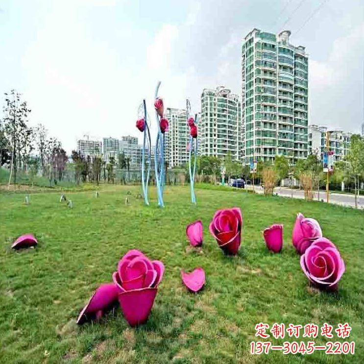宁波中领雕塑不锈钢玫瑰雕塑