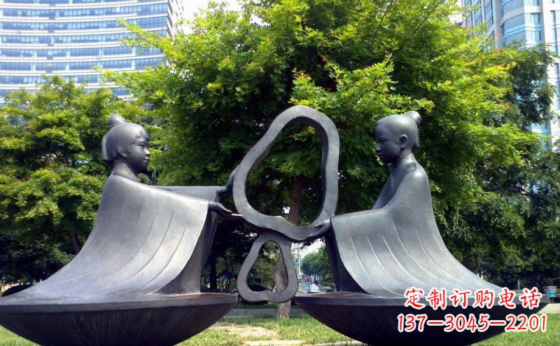 宁波特色铜雕-孔融让梨雕塑
