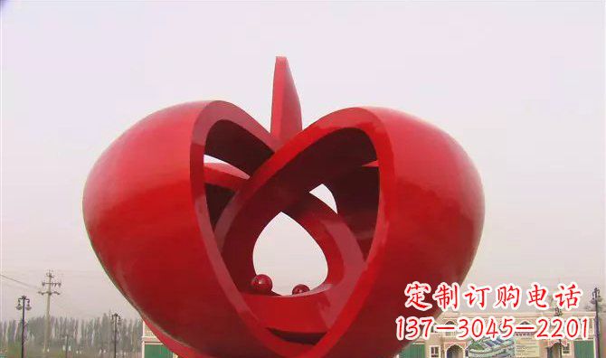 宁波公园抽象水果不锈钢雕塑
