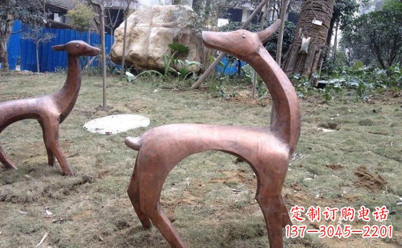 宁波室外铜鹿雕塑
