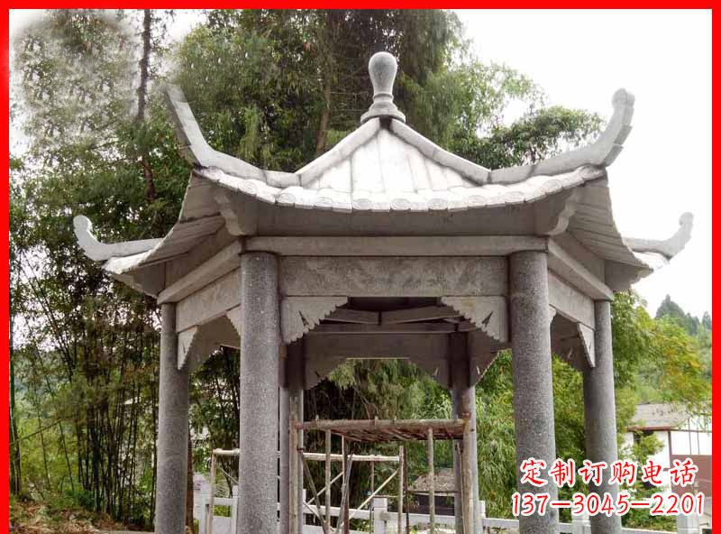 宁波复古公园石凉亭雕塑