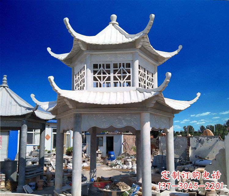 宁波大理石双层凉亭雕塑