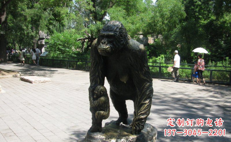 宁波象征力量的猩猩铜雕