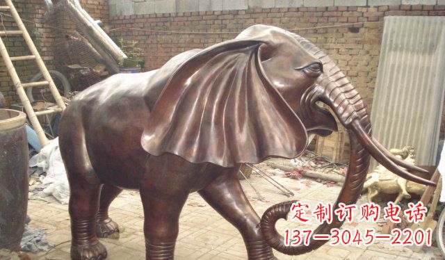 宁波精美细腻的铸铜大象雕塑