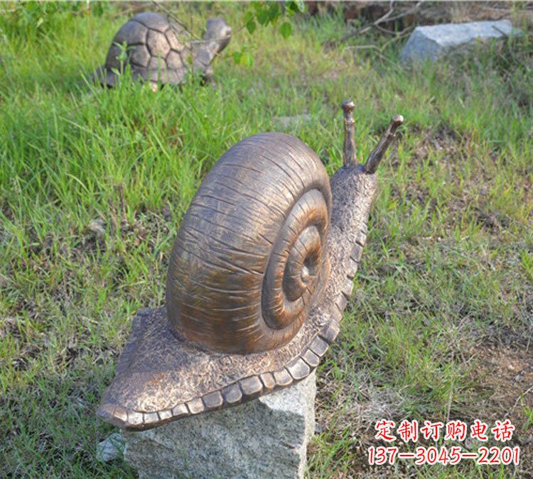 宁波全新玻璃钢材质仿真铜蜗牛雕塑