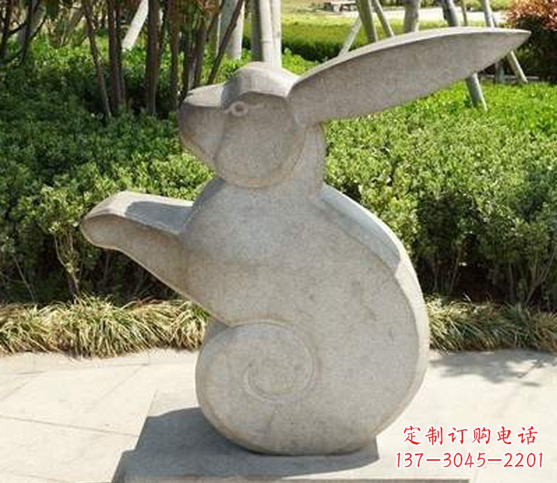 宁波公园动物大兔子雕塑