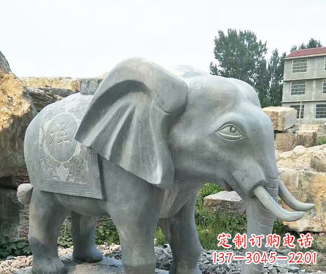 宁波公园动物仿古大象石雕