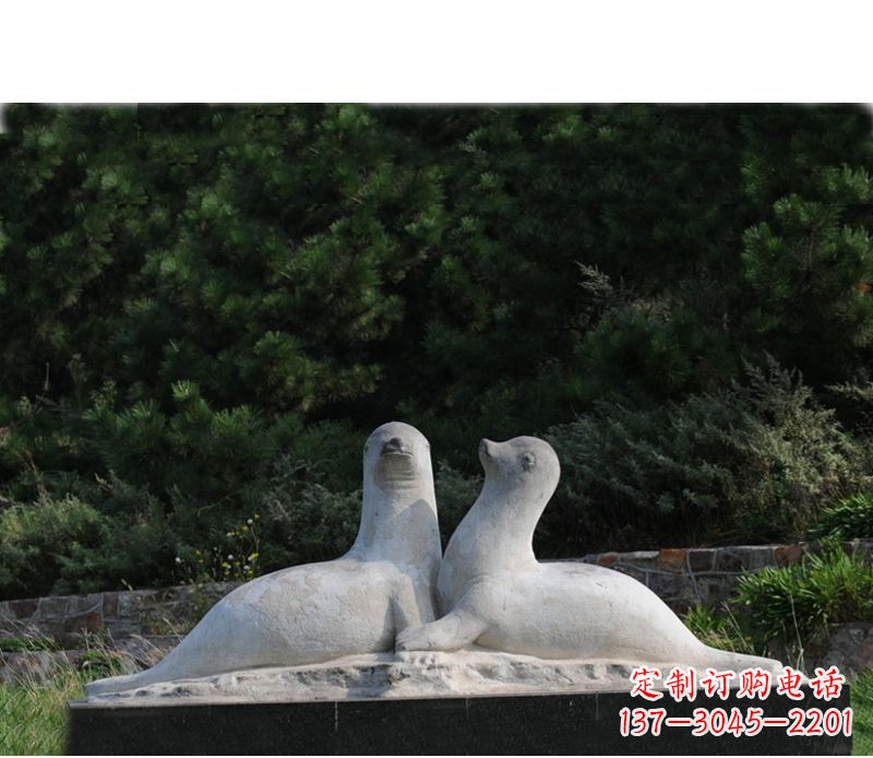 宁波令人惊叹的海豹石雕塑