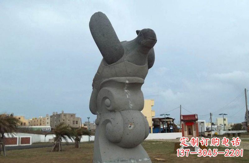 宁波公园动物海龟石雕