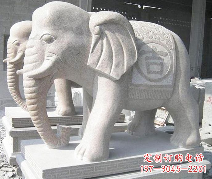 宁波公园动物吉祥大象石雕 (2)