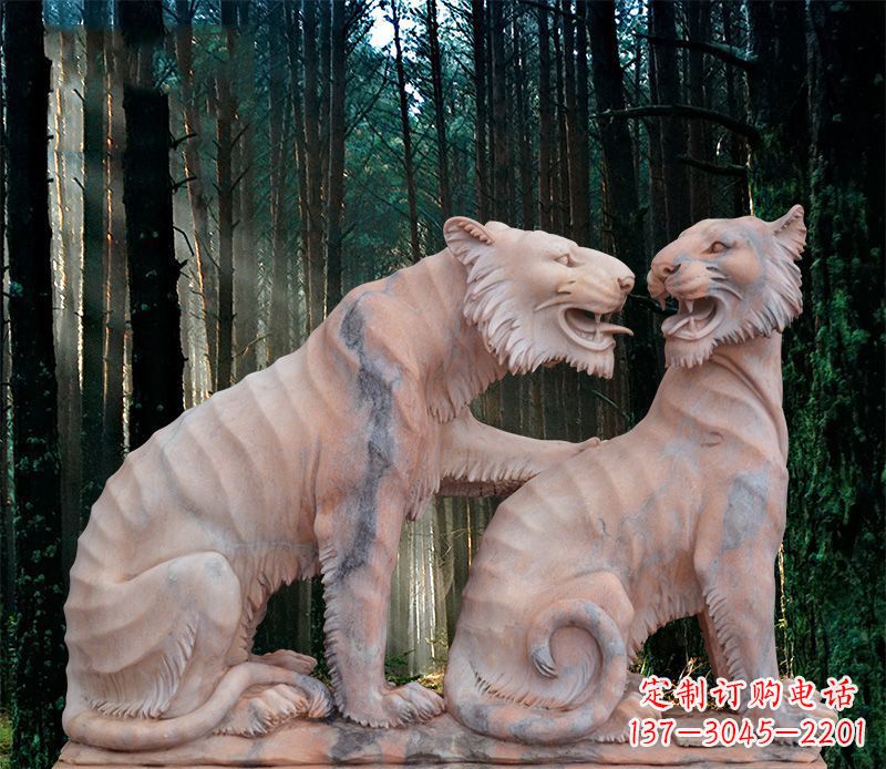 宁波公园动物老虎石雕1
