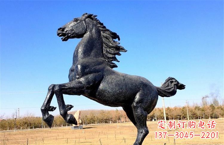 宁波公园动物立马铜雕