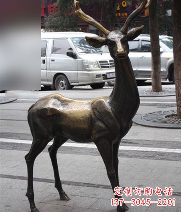 宁波公园动物鹿铜雕