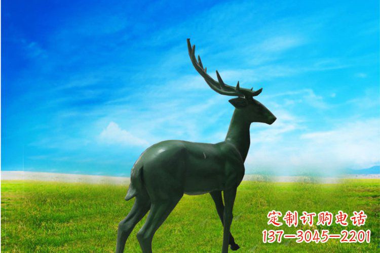宁波公园动物梅花鹿铜雕