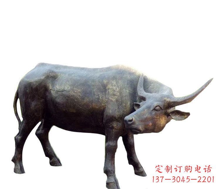 宁波公园动物水牛铜雕