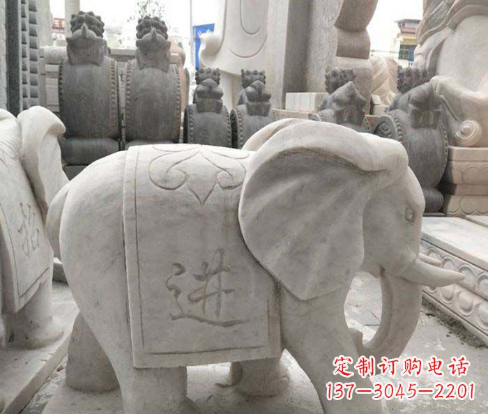 宁波公园动物石雕小象