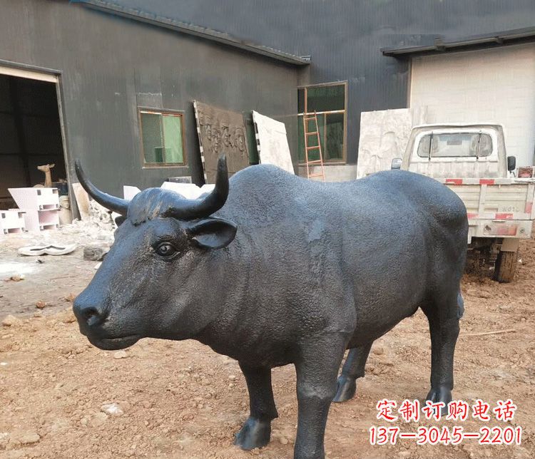 宁波公园动物铜雕牛