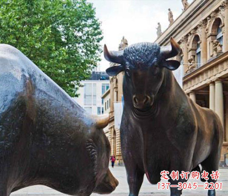 宁波公园动物铜雕小牛
