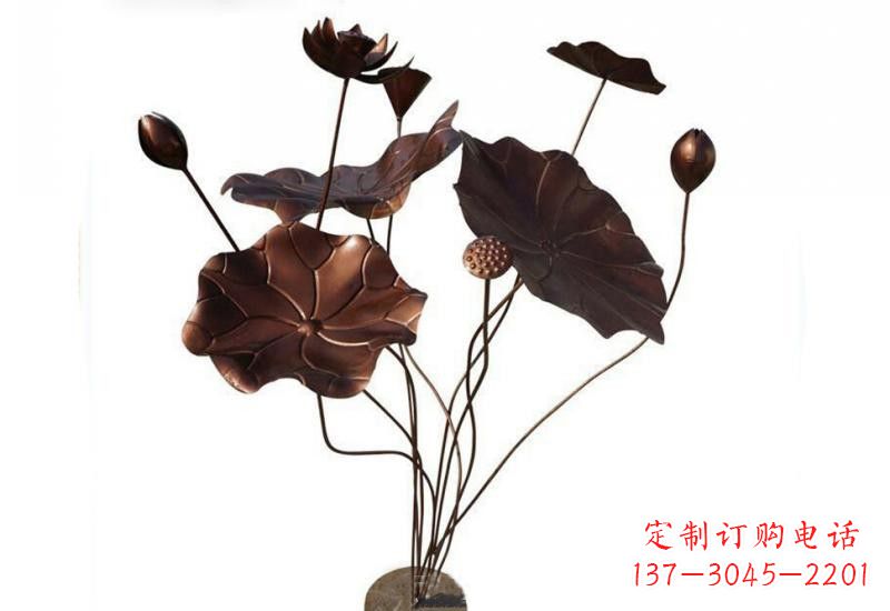 宁波传承经典,锻铜荷花雕塑
