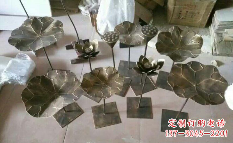 宁波精美荷叶锻铜雕塑