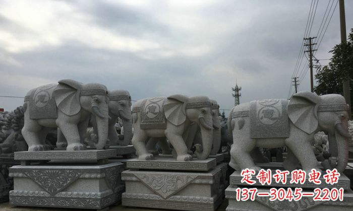 宁波公园仿古大象动物石雕
