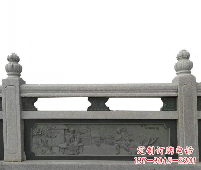 宁波中领雕塑艺术品-公园仿古石雕栏板