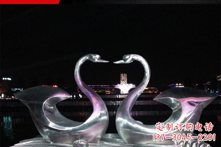 宁波公园仿真不锈钢仙鹤雕塑