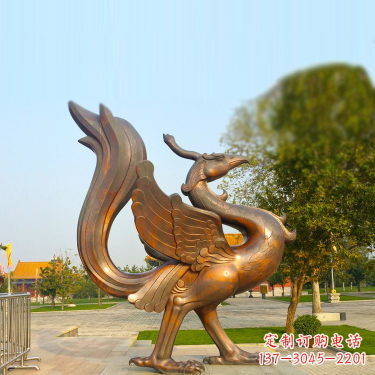 宁波公园广场四灵之朱雀纯铜铸造雕塑