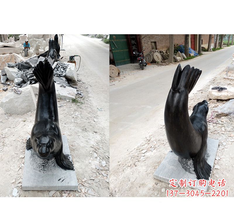 宁波公园海豚景观石雕