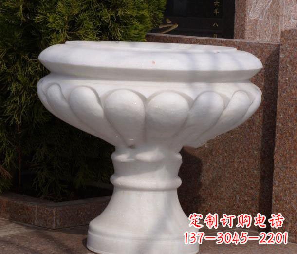 宁波公园汉白玉花盆石雕