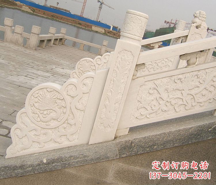 宁波公园汉白玉栏板景观石雕 (2)
