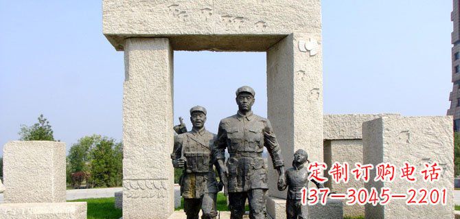 宁波公园红军人物铜雕 (2)