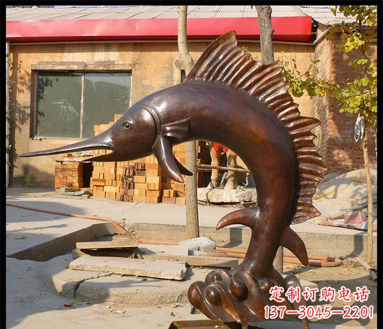 宁波动物雕塑——海洋剑鱼铜雕