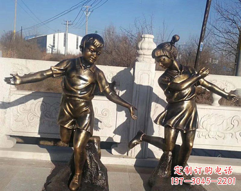 宁波新颖花篮儿童铜雕