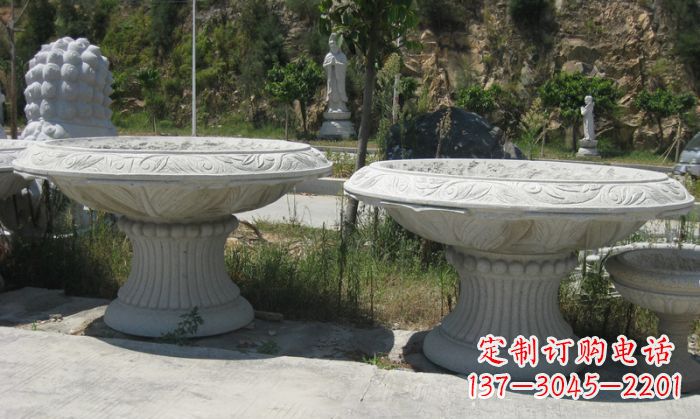 宁波美轮美奂的大理石花盆雕塑