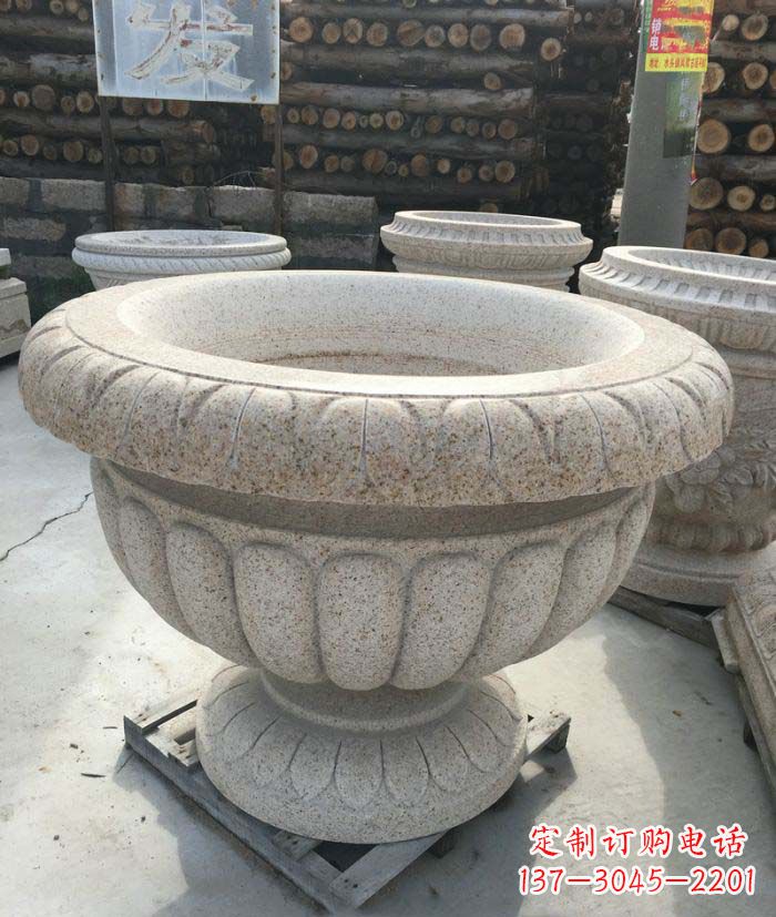 宁波高质量大理石花盆石雕