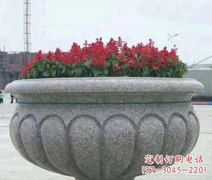 宁波精美大理石花盆雕塑