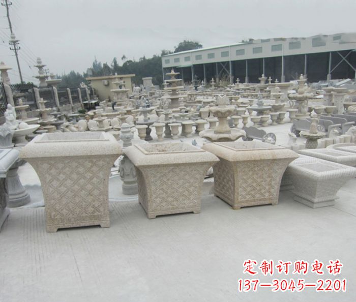 宁波优雅花盆大理石雕塑