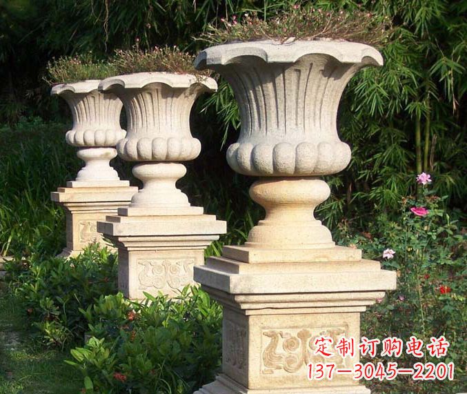 宁波高质量大理石花盆石雕