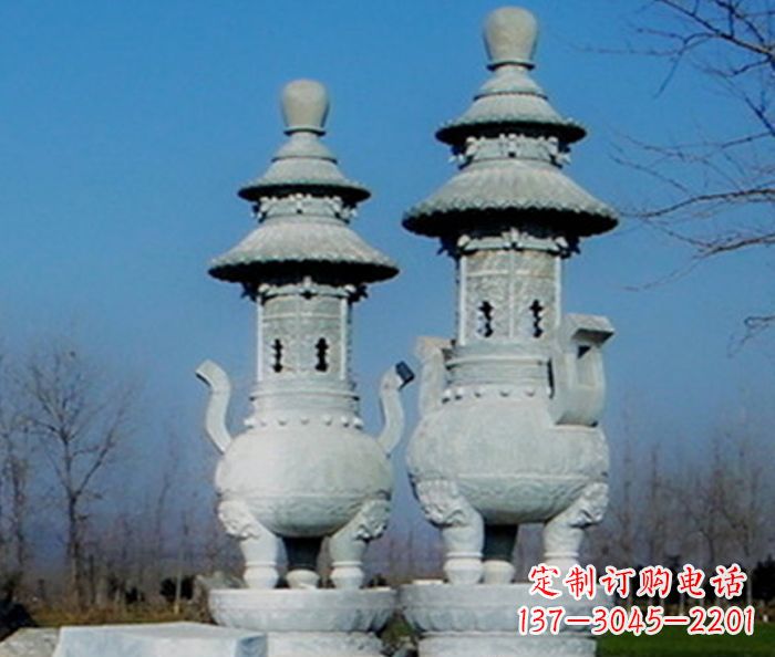 宁波公园景观仿古石雕香炉