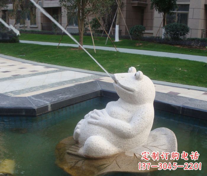 宁波精美青蛙喷泉石雕