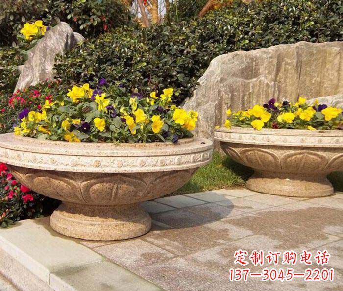 宁波砂岩花盆雕塑
