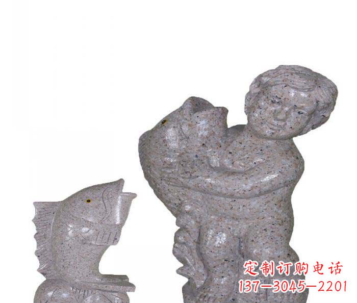 宁波飘洒雕塑——公园景观石雕鱼喷泉